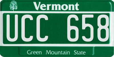 VT license plate UCC658