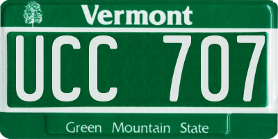 VT license plate UCC707
