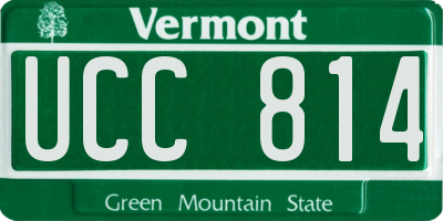 VT license plate UCC814