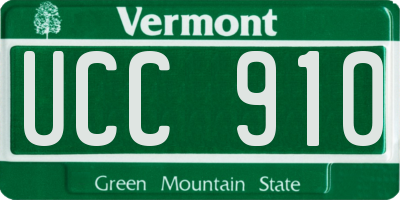 VT license plate UCC910