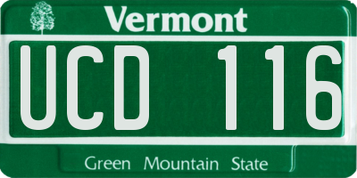 VT license plate UCD116