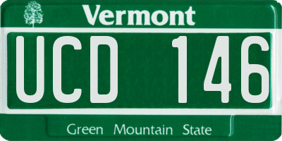 VT license plate UCD146