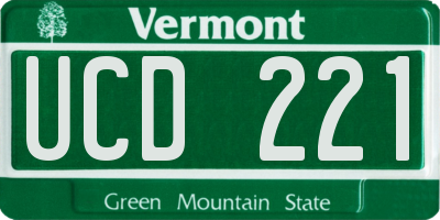 VT license plate UCD221