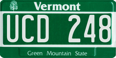 VT license plate UCD248