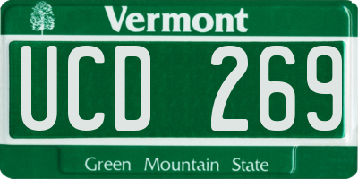VT license plate UCD269