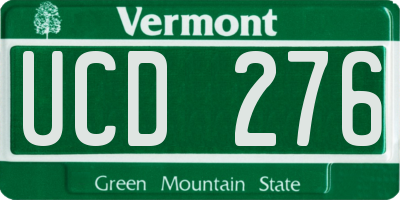 VT license plate UCD276