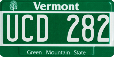 VT license plate UCD282
