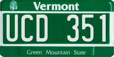 VT license plate UCD351
