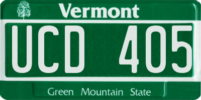 VT license plate UCD405