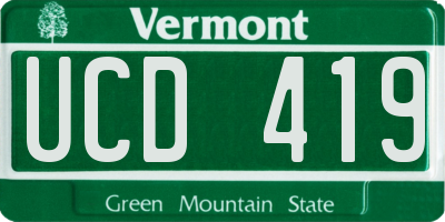 VT license plate UCD419