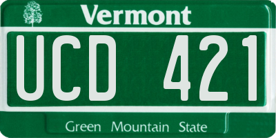VT license plate UCD421