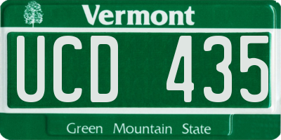 VT license plate UCD435
