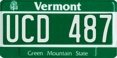 VT license plate UCD487