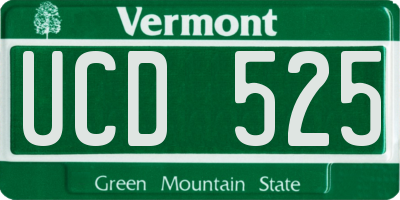 VT license plate UCD525