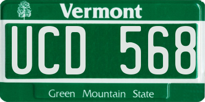 VT license plate UCD568
