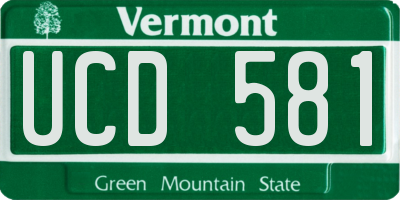 VT license plate UCD581