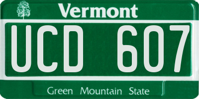 VT license plate UCD607