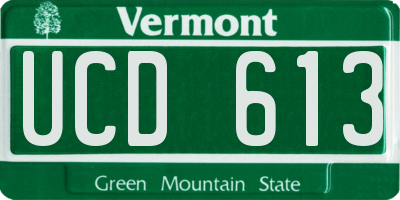 VT license plate UCD613