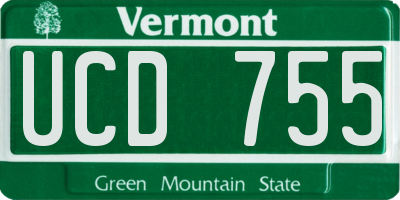 VT license plate UCD755