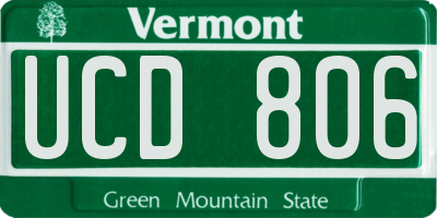VT license plate UCD806