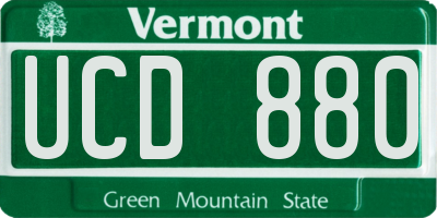 VT license plate UCD880