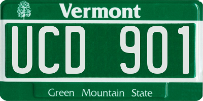 VT license plate UCD901