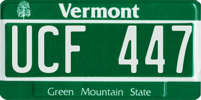 VT license plate UCF447
