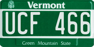 VT license plate UCF466