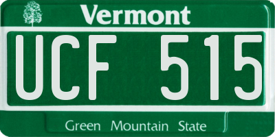 VT license plate UCF515