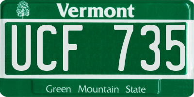 VT license plate UCF735