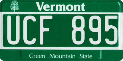 VT license plate UCF895