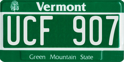 VT license plate UCF907