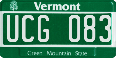 VT license plate UCG083