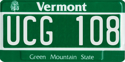 VT license plate UCG108