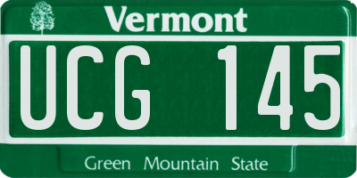 VT license plate UCG145