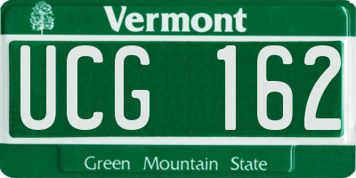 VT license plate UCG162