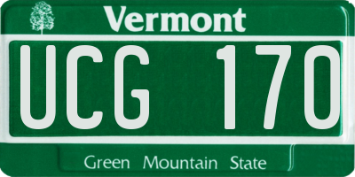 VT license plate UCG170