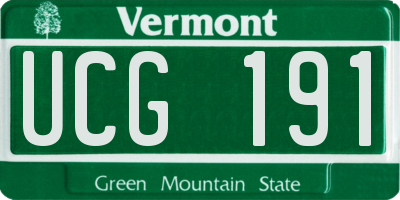 VT license plate UCG191