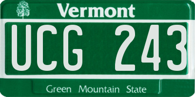 VT license plate UCG243