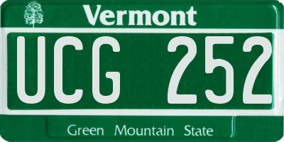 VT license plate UCG252