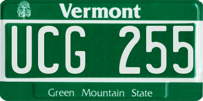 VT license plate UCG255