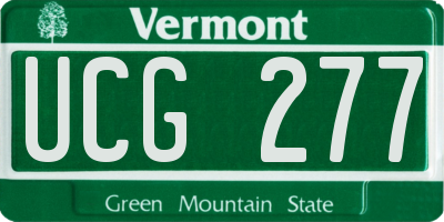 VT license plate UCG277