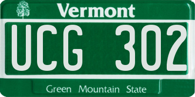 VT license plate UCG302