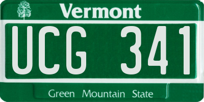 VT license plate UCG341