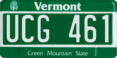 VT license plate UCG461