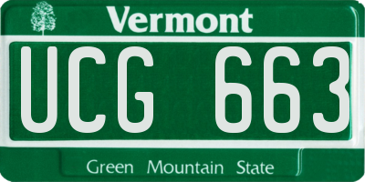 VT license plate UCG663