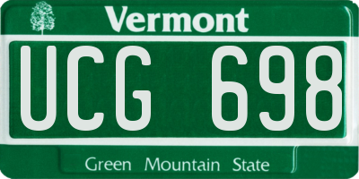 VT license plate UCG698