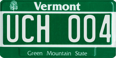 VT license plate UCH004