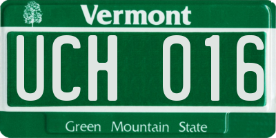 VT license plate UCH016
