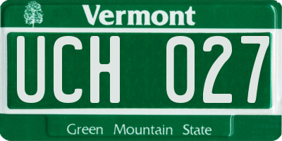 VT license plate UCH027